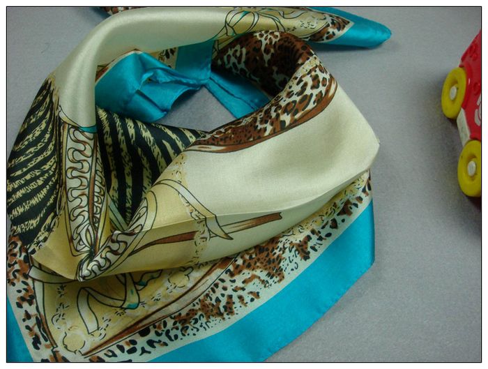Zebra Small Square Silk Scarf 