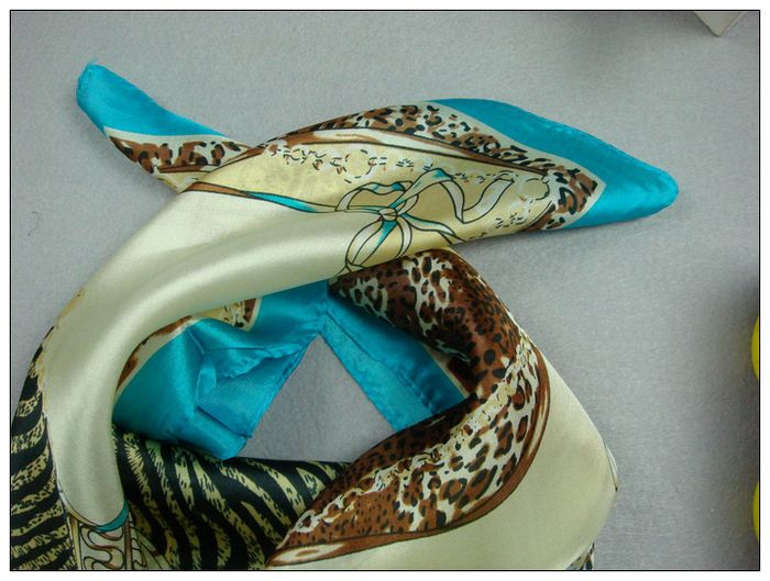 Zebra Small Square Silk Scarf 