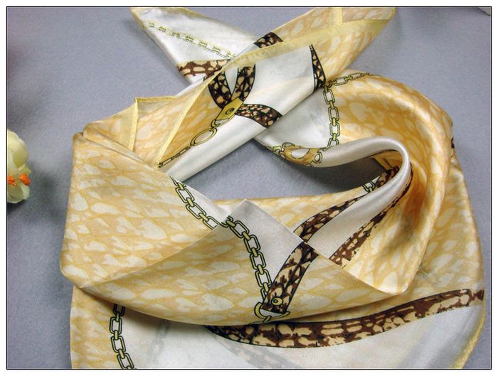 Chains Small Square Silk Scarf