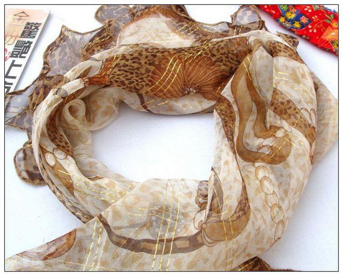 Gold Thread Curling Selvedge Big Square Silk Scarf Gold Thread Curling Selvedge Big Square Silk Scarf