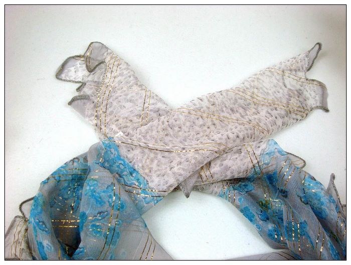 Gold Thread Curling Selvedge Big Square Silk Scarf Gold Thread Curling Selvedge Big Square Silk Scarf