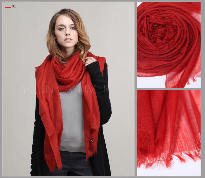 Inner Mongolia Super Soft 300NM 100%Pure cashmere women Scarf-C11018Y-1