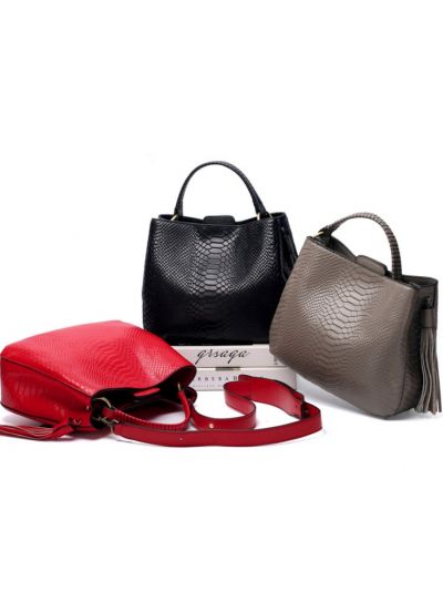 Alligator Top Grain Genuine Leather Bucket Bag
