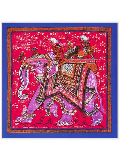 Elephant Totems-43dd1-2 Twill Silk & Polyester 100*100 Scarf Kerchief