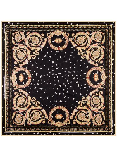 Court Broken Petals-43121 Twill Silk & Polyester 100*100 Scarf Kerchief