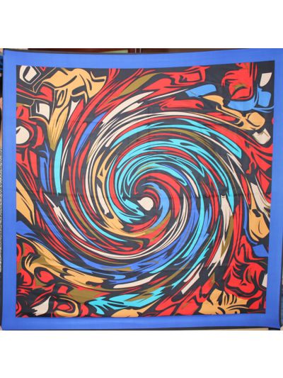 Storm Whirlpool-43dd1-3 Twill Silk & Polyester 100*100 Scarf Kerchief