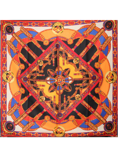 An Crown-54341 Twill Silk & Polyester 100*100 Scarf Kerchief