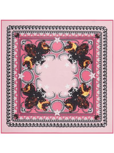Zoology Pattern-fsdf1 Twill Silk & Polyester 100*100 Scarf Kerchief
