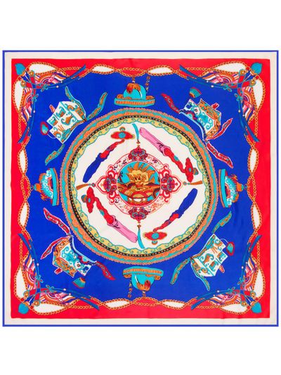 Chinese Style Element Wishful Dragon-fsd1-1 Twill Silk & Polyester 130*130 Scarf Kerchief
