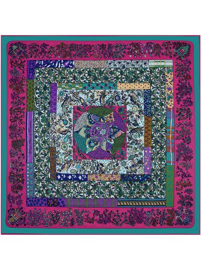 Provence Flower Sea-0461 Twill Silk & Polyester 130*130 Scarf Kerchief