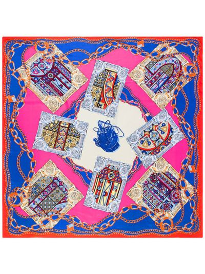 Flagon Poker Chain Pattern-fsd1-4 Twill Silk & Polyester 130*130 Scarf Kerchief