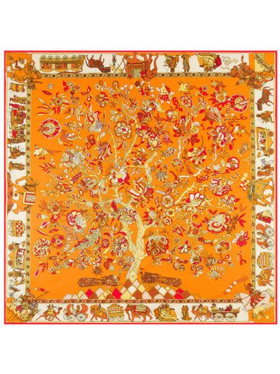 Elephant Horse Totems Tree of Life-fsd1-5 Twill Silk & Polyester 130*130 Scarf Kerchief