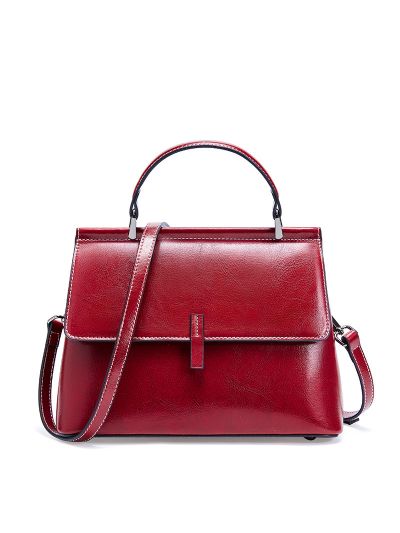 Smooth Oil Genuine Leather Small Flap Bag Birkin Bag Cross Body Bag