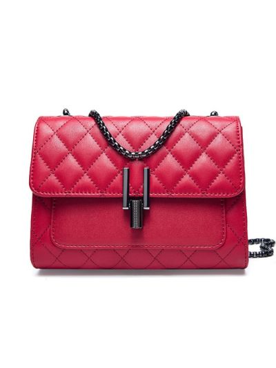 Fashion Threads Diamond Genuine Leather Flap Bag