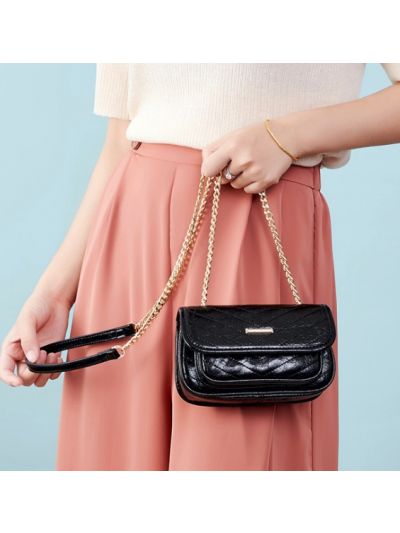 Threads Diamond Genuine Leather Mini Cross Body Bag Flap Bag