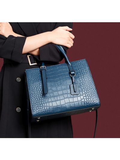 Retro Top Grain Genuine Leather Birkin Bag Tote 