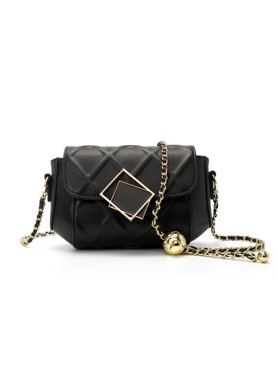 Metal Chain Genuine Leather Shoulder Bag Cross Body Bag