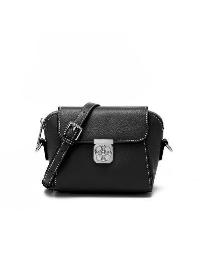 High Quality Top Grain Genuine Cowhide Leather Metal Chain Cross Body Bag Shell Bag