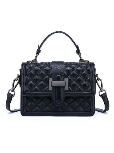 Classic Fashion Grained Genuine Leather Flap Bag Cross Body Handbags