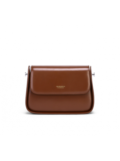 Smooth Genuine Leather Flap Bag Cross Body Bag Saddle Bag