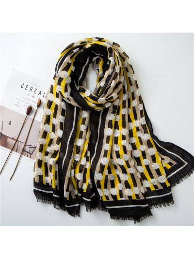 Graffiti Dots Stripes Cotton Scarves Shawls