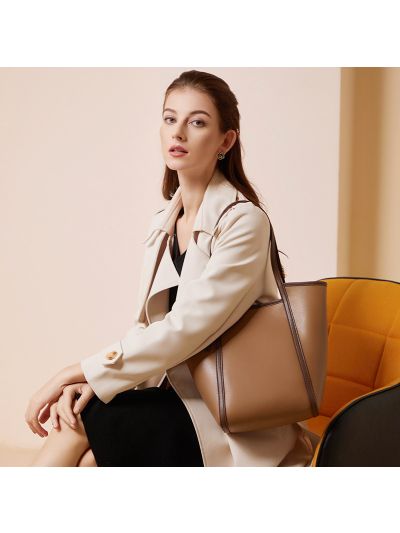 Lady Large Genuine Leather Shoulder Bag Tote