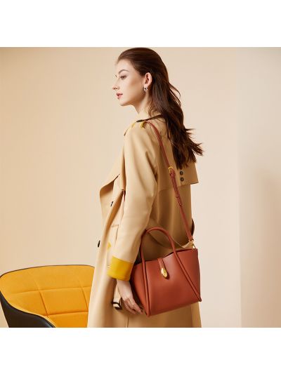 Soft Genuine Leather Bat Tote Shoulder Bag Cross Body Bag