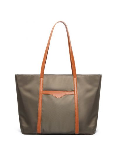 Contrast Color Oxford Cloth Large Tote