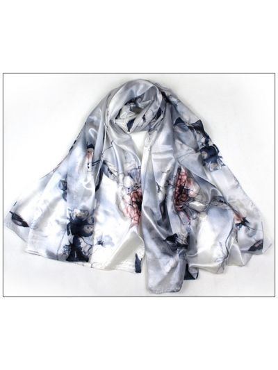 Flowers 100% Pure Silk Scarves Shawl-86014
