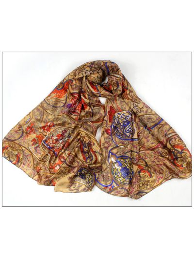 Cashew Flowers 100% Pure Silk Scarves Shawl-86038