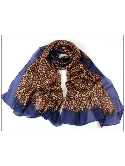 Leopard 100% Pure Silk Scarves Shawl-86003