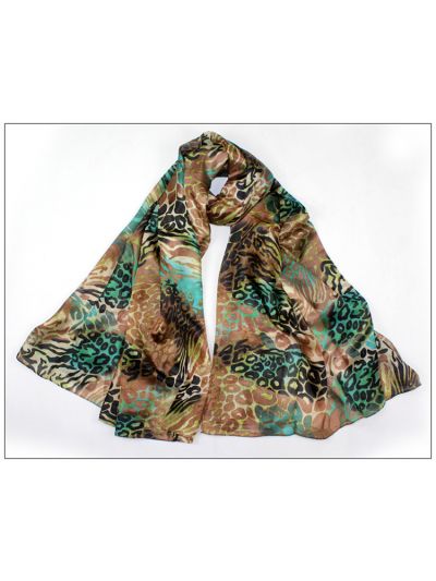 Leopard 100% Pure Silk Scarves Shawl-86051