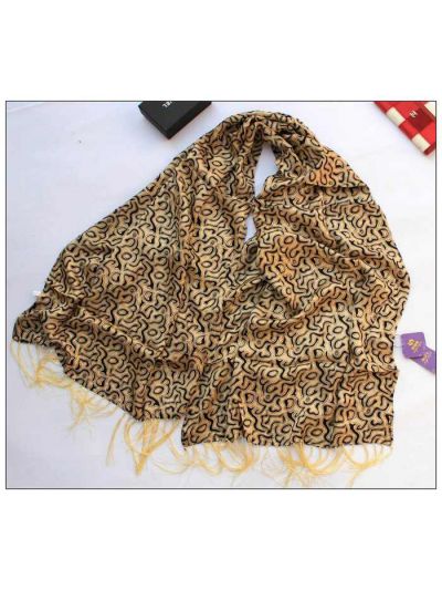 Leopard Thickened Double Layer 100% Silk Scarves Shawl-75007