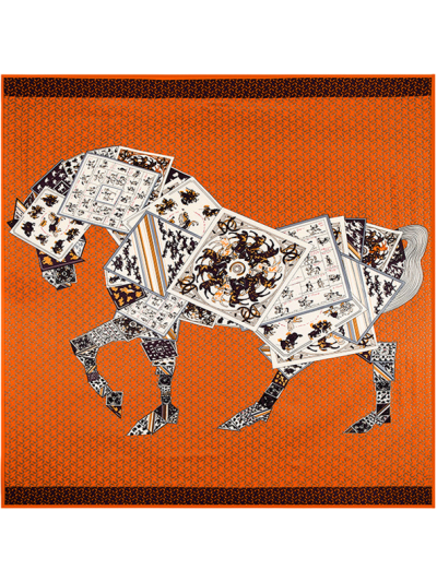 Poker Horse-0562 Silk & Polyester 130*130 Scarf Kerchief