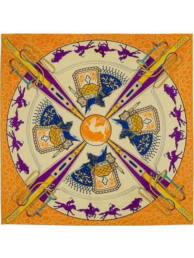 Saber Fine Horse-0082 Silk & Polyester 100*100 Scarf Kerchief