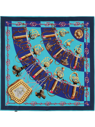 Equestrian Saber-0402 Silk & Polyester 100*100 Scarf Kerchief