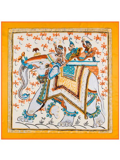 Elephant Totems-43dd2-2 Twill Silk & Polyester 100*100 Scarf Kerchief