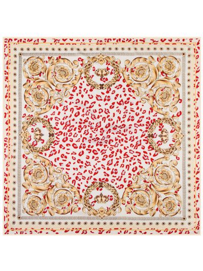 Court Broken Petals-43122 Twill Silk & Polyester 100*100 Scarf Kerchief