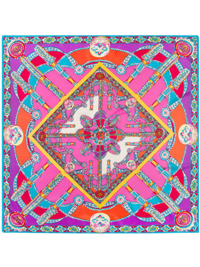 An Crown-54342 Twill Silk & Polyester 100*100 Scarf Kerchief