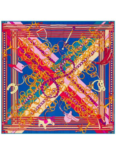 Charm Metal Chain Cartoon Pony-fsd2-2 Twill Silk & Polyester 130*130 Scarf Kerchief