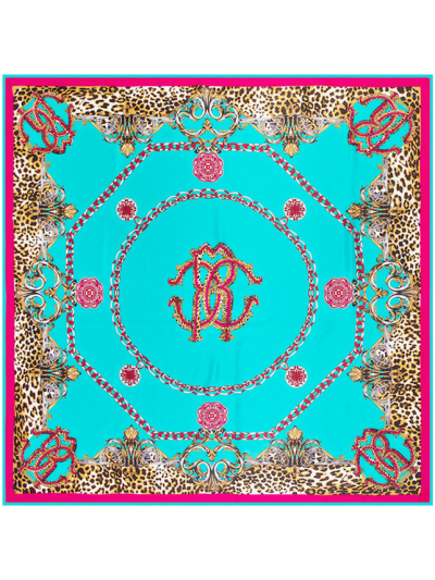 Leopard Chain Metal-0122 Twill Silk & Polyester 130*130 Scarf Kerchief