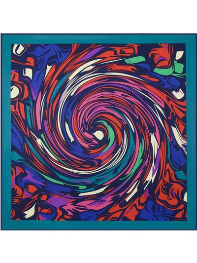 Storm Whirlpool-43dd3-3 Twill Silk & Polyester 100*100 Scarf Kerchief