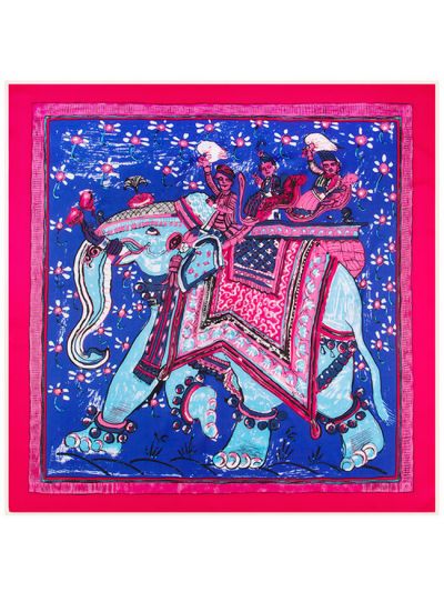 Elephant Totems-43dd3-2 Twill Silk & Polyester 100*100 Scarf Kerchief