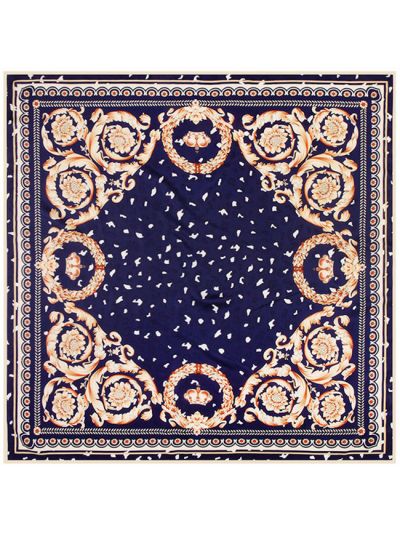 Court Broken Petals-43123 Twill Silk & Polyester 100*100 Scarf Kerchief