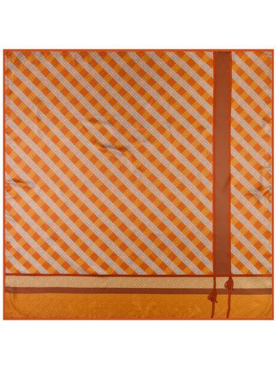 Lattice Mosaic Tassels-fsdf33 Silk & Polyester 100*100 Scarf Kerchief