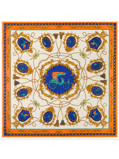 Carriage Rope Tassels-2342343 Silk & Polyester 100*100 Scarf Kerchief