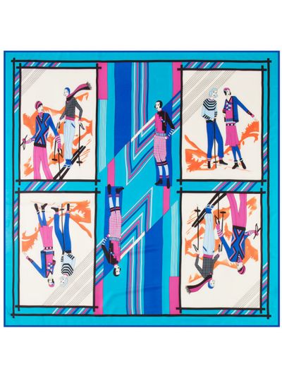 Mirror Fashion Paris Woman-05ff53 Twill Silk & Polyester 130*130 Scarf Kerchief