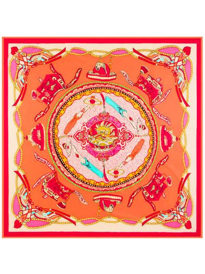 Chinese Style Element Wishful Dragon-fsd3-1 Twill Silk & Polyester 130*130 Scarf Kerchief