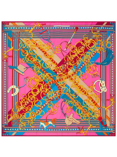 Charm Metal Chain Cartoon Pony-fsd3-2 Twill Silk & Polyester 130*130 Scarf Kerchief