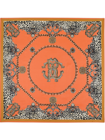 Leopard Chain Metal-0123 Twill Silk & Polyester 130*130 Scarf Kerchief